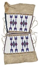 Old American Style Handmade Sioux Style Beaded Leggings Leather Fringes FHL13 picture