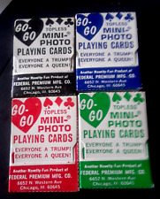 52 NUDE MINI PHOTOS VINTAGE POKER DECK 1960'S GO GO   4 SUITS  IN INDIVIDUAL BOX picture