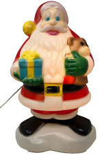 Vintage General Foam Santa Claus Blow Mold Gift Present Teddy Bear 18 inch picture