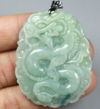 100% Green Natural A JADE JADEITE PENDANT CARVED Dragon Pendant picture