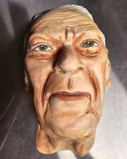 Rare Unique Folk Art Plaster Old Man Mask- Wall Art  12