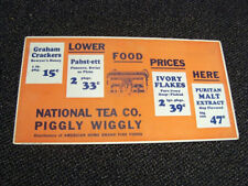 Circa 1930s Piggly Wiggly and National Tea Company Trolley Sign picture