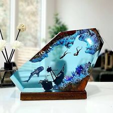 European and American popular epoxy resin craft ornaments whale shark diver and picture