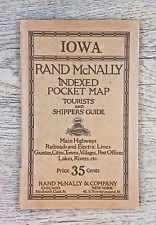 Vintage Rand McNally Iowa Indexed Pocket Map - Tourists' Shippers Guide - 1920 picture
