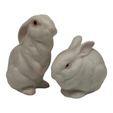 2 Vintage Cybis Porcelain Figurines Bunny ~ Mr. Snowballs & Bon Bon 1981 picture