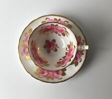 Mint Royal Chelsea England Pink Cabbage Roses Bone China Tea Cup & Saucer Gold picture