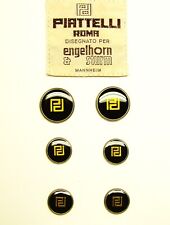PIATTELLI Roma replacement buttons 6 acrylic face logo buttons Good Used Cond. picture