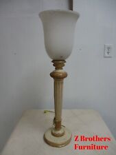 Painted Gold French Italian Regency Torchiere Table Lamp  A picture