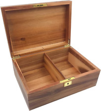 Large Wood Storage Box Decorative Wooden Box with Hinged Lid and Locking Key Pre picture