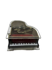 Vintage Sankyo Grand Piano Music Jewelry Box Wind Up Japan Clear w Gold Notes  picture