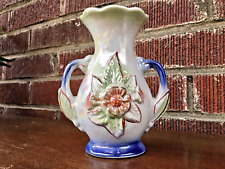 Mid Century Lustreware Porcelain Bud Vase Floral Embossed Iridescent from Brazil picture