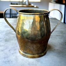 Antique Brass Double Handle Vase Planter Bucket Vessel 8