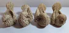 Lot of 4 Vintage A Santini White Alabaster Doves Birds Figurines Set of 4 Italy picture