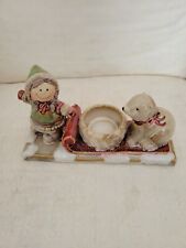 Yankee Candle Girl & Seal Tea Light Candle Holder Christmas Winter Holiday Cute  picture