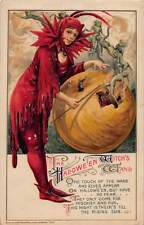 ZC1/ Halloween Postcard Greetings c1910 Winsch Schmucker Demons 197 picture