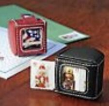 RED LEATHER STAMP DISPENSER HOLDER for Forever Stamps or First Class Stamp Rolls picture