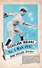 1947 Bob Feller Cleveland Indians Baseball Magazine Vintage Print Ad Page picture