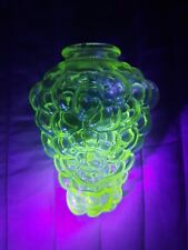 Antique Green Vaseline Uranium Glass Grape Cluster Lamp Shade - 2