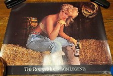 Vintage beer poster ROCKY MOUNTAIN LEGEND COORS BREWING 22X28 Bikini cowgirl picture