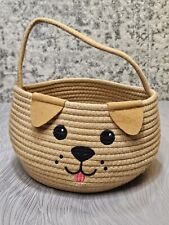 Puppy Braided Cotton Basket With Handle picture