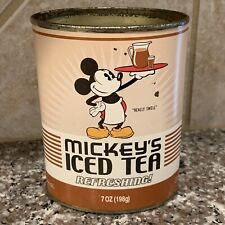 VINTAGE MICKEY'S ICED TEA 7 OZ CAN DISNEYLAND COLLECTABLE MICKEY MOUSE picture