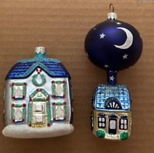 LOT OF 2 Patricia Breen BLUE HOUSE Winter Garland Christmas Ornaments Rare HTF picture