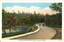 Malden,MA The Boulevard Along Spot Pond Middlesex County Massachusetts Postcard picture