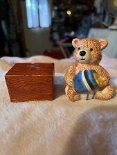Teddy Bear Sitting On Crate Honey Pot picture