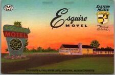 SEEKONK, Massachusetts Postcard ESQUIRE MOTEL Route 6 Roadside Linen c1950s picture