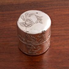 GORHAM AESTHETIC STERLING SILVER PORTABLE INKWELL BUTTERFLY FLORALS FOLIATE picture