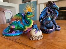 Windstone Editions Dragon lot * peacock and rainbow (Male, Female and hatchling) picture