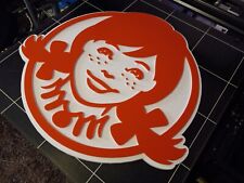 Wendy's Logo Store 3D Sign, 4.5 Inches Wide, 3D Printed Reproduction Logo picture