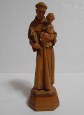 Vintage Italy Carved Wooden ANRI Figure of Saint Anthony and Jesus - 6¾ inches picture