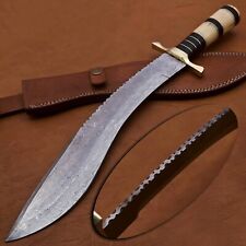 Customized Hand Made Damascus Steel Gurkha Kukri Knife With Camel Bone Handle picture