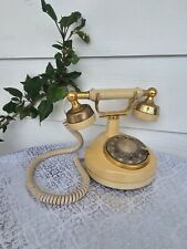 Vintage Western Electric Cream/Gold Coil-Corded French Style Rotary Phone picture