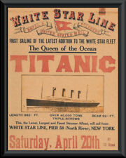 Titanic Advertisement Flyer White Star Line Reprint On Original 1912 Paper *052 picture