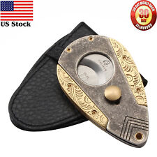 Galiner High-end Antique Cigar Cutter Knife Copper Inox Carving Sharp Gift Box picture