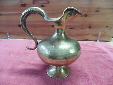 Vintage Italian hammered brass pitcher vase jug G28 picture