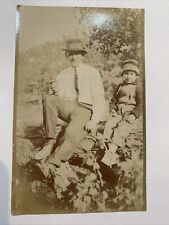 Vintage absolutely gorgeous - Grandfather- Grandson- postcard epic picture
