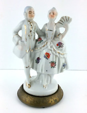 Germany Baroque Vogu Figurines Porcelain Statue With Brass Base Vintage picture