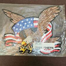 Flying Eagle Talons, Stars & Stripes - 11 x 10 Embroidered Biker Back Patch picture
