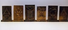 1977-81 Tinactin Apothecary Symbols Bronze Metal Paperweights or Bookends picture