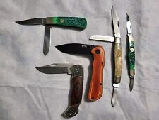 LOT OF 5 Folding Pocket Knifes. 1 Smith & Wesson & Misc. Vintage Knives. All VG. picture