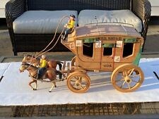 Vintage Wells Fargo & Co. Stage Coach Model Toy Wood W/ Horses & Riders picture