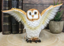 Realistic Woodlands Wildlife Common Barn Owl Bird Spreading Its Wings Statue 8