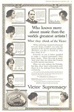 1918 Victor Phonograph Antique Print Ad WW1 Era Supremacy Worlds Greatest Artist picture