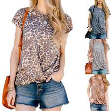 Leopard Printed Vintage Boho Short Sleeve, Womens Cheetah Shirt, Womens Leopard picture