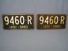 Nice Set of 1951 Ohio License Plates Vintage Rustic picture