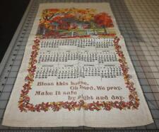 Vintage linen dishcloth towel calendar 1981 Fall Home picture