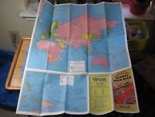 VINTAGE RAND MCNALLY INVASION ISSUE GLOBAL WAR MAP WOR Radio 1940s VGC picture